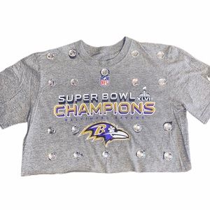 Ravens bling vintage crop top